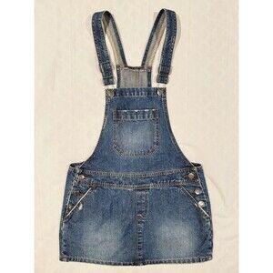 Hollister Vintage Y2K Jean Mini Skirt Overalls Women Sz 1 90s RARE Mean Girl EUC